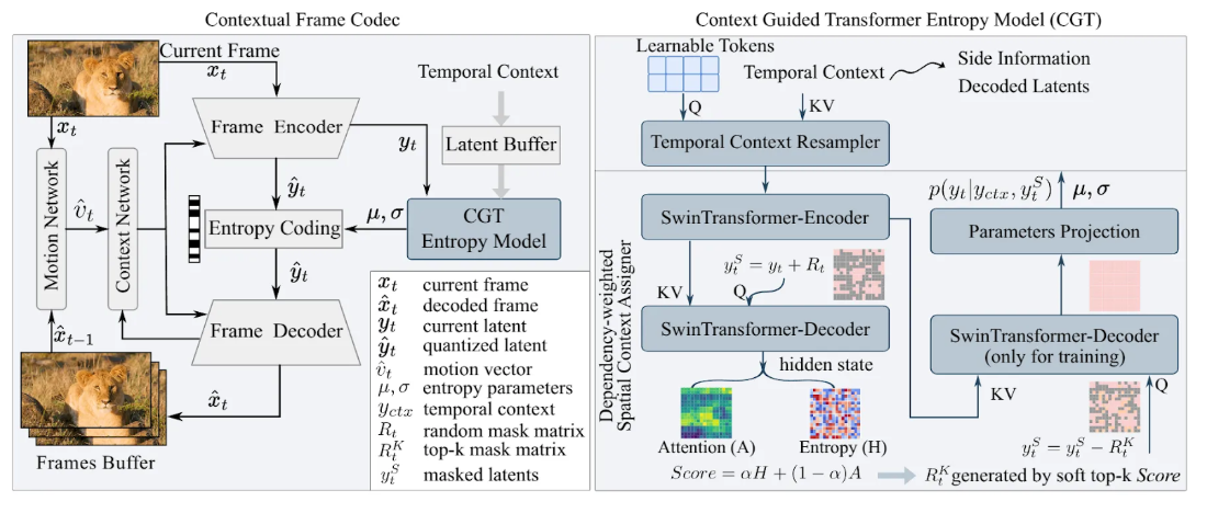 Context Guided Transformer Entropy Modeling for Video Compression